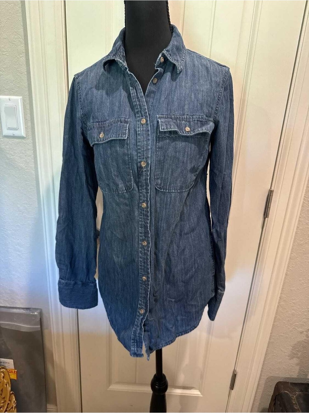 Merona Blue Denim Button-Down Shirt